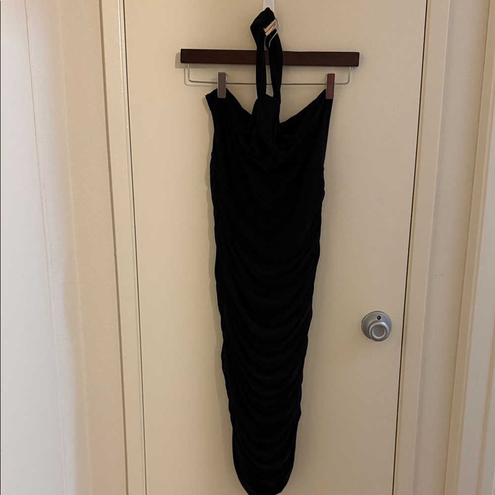 Club London. Elegant Black Halter Dress